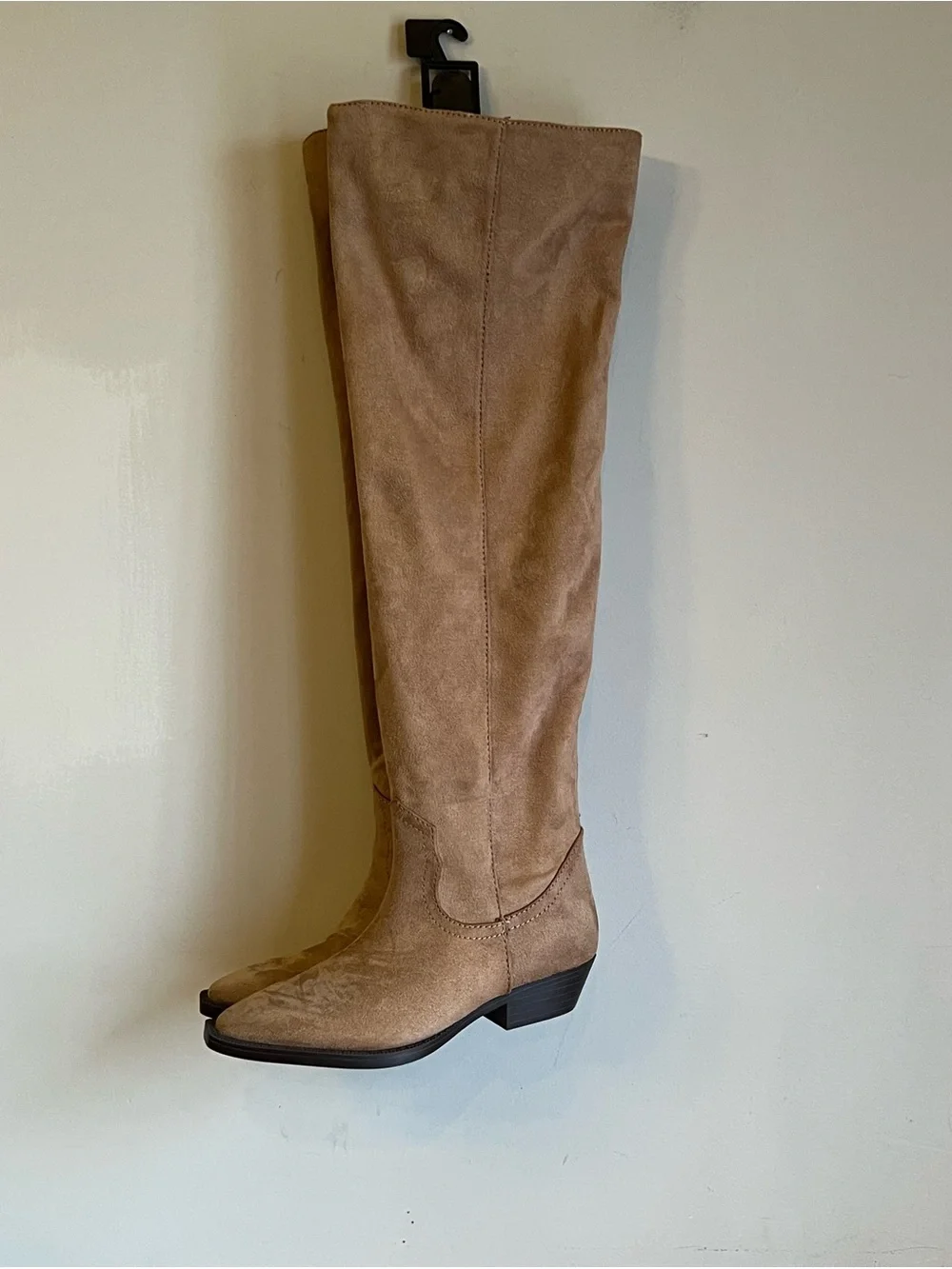 Time and Tru Women’s Tall Faux Suede Knee-High Boots - Tan Size 6